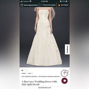 David’s bridal A-line dress with side split